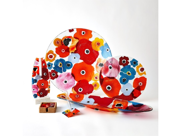 Global Views Home Accents Fused Floral Coaster Set-Bright 1.10929 at Norwood Furniture