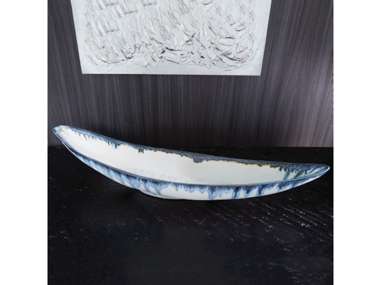 Global Views Home Accents Glass Drip Canoe Bowl 1.10571 at Norwood Furniture