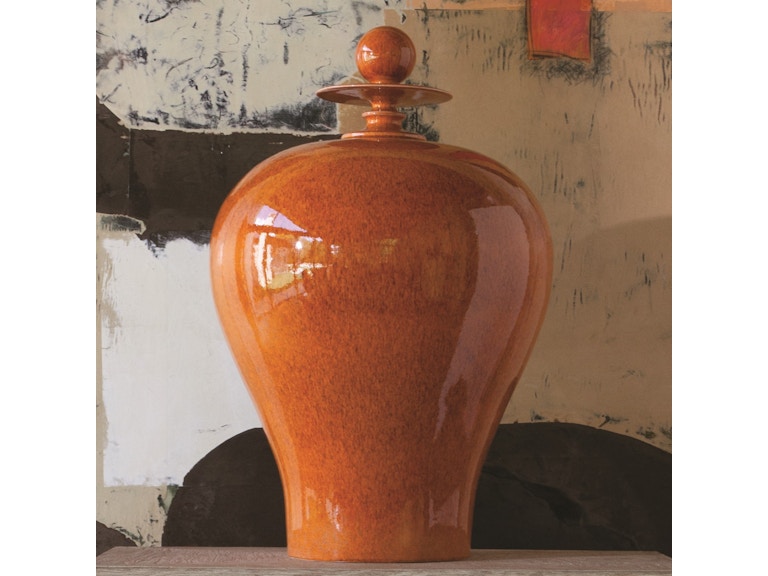 Global Views Home Accents Happy Temple Jar-Orange-Tall 1876 at Norwood Furniture