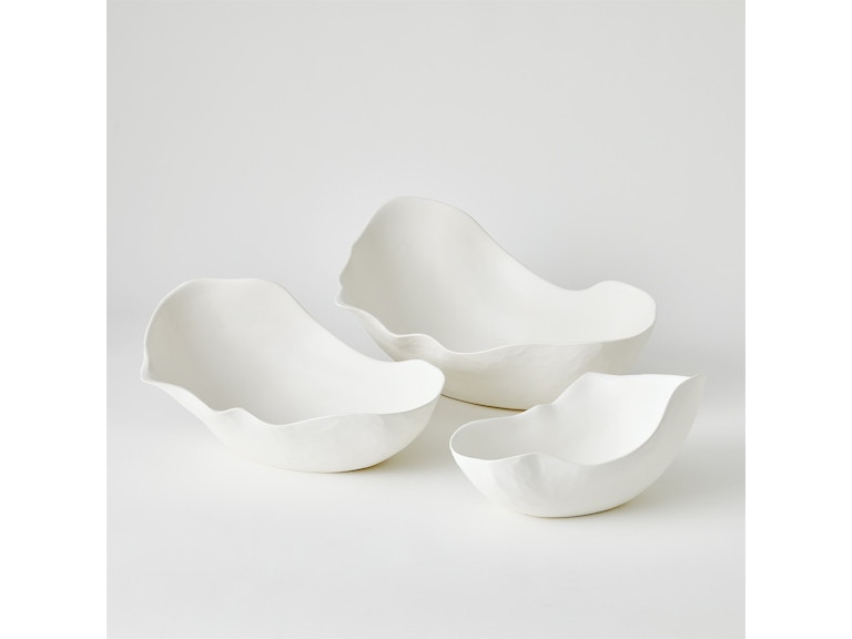Global Views Home Accents Horn Bowl-Matte White-Sm 1.10890 at Norwood Furniture