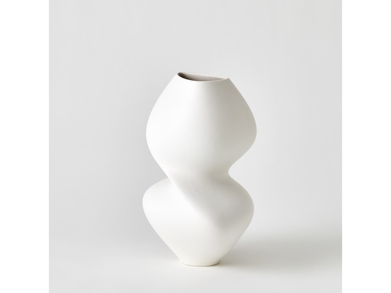 Global Views Home Accents Hushed Vase-Matte White 1.10981 at Norwood Furniture