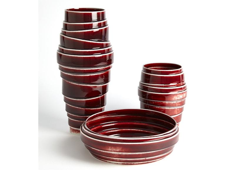 Global Views Home Accents Layered Vase-Oxblood-Tall 1.10833 at Norwood Furniture