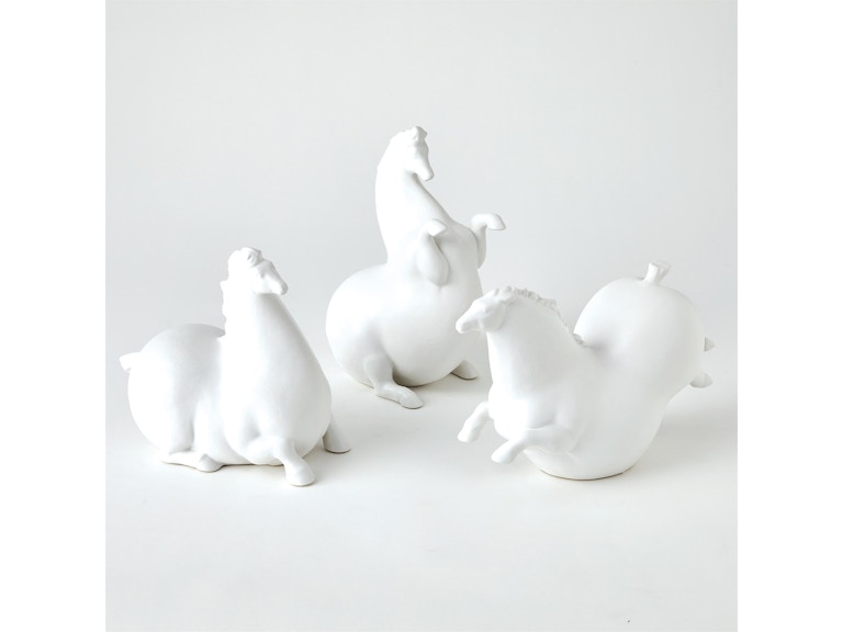 Global Views Home Accents Libertino Horse-Matte White 1.10914 at Norwood Furniture