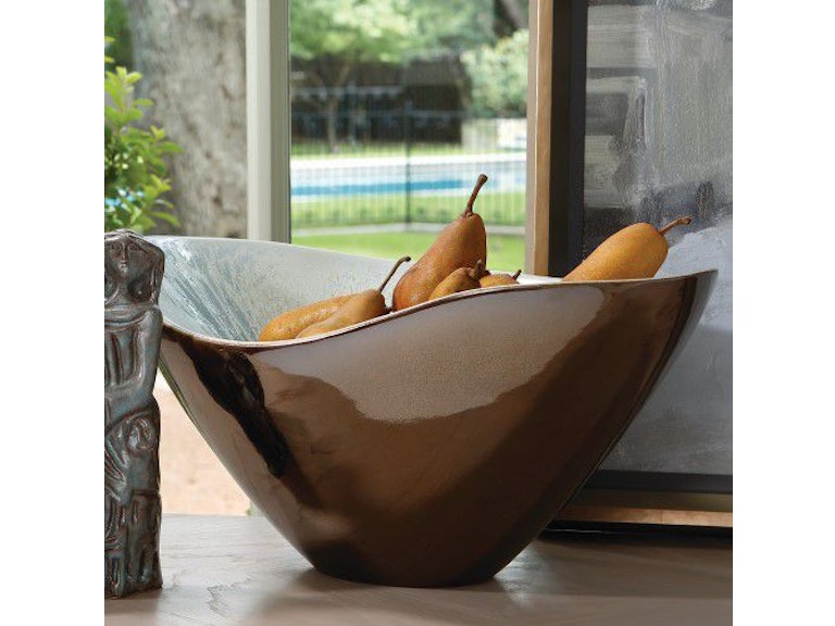 Global Views Home Accents Martas Bowl-Bronze Reactive Blue 1.10509 at Norwood Furniture