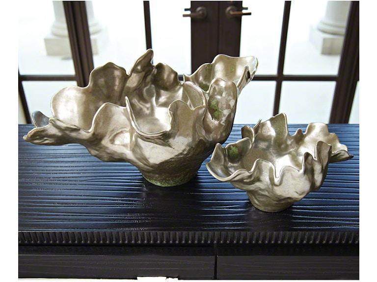 Global Views Home Accents Meteor Bowl-Silver Haze-Med 1.10165 at Norwood Furniture