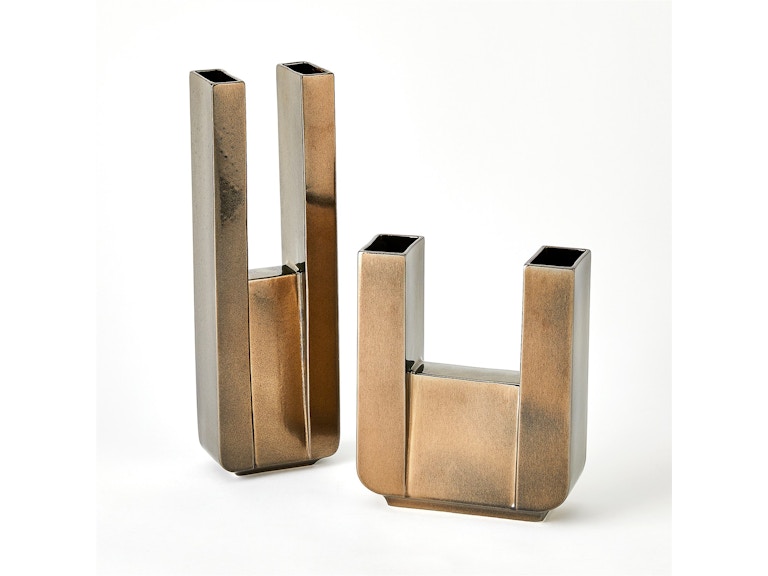 Global Views Home Accents Metropolis Vase-Bronze-Wide 1.10985 at Norwood Furniture