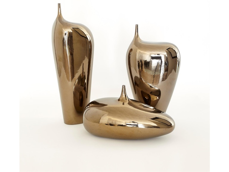 Global Views Home Accents Offset Neck Object-Bronze Crackle-Lg 1.10736 at Norwood Furniture