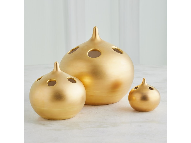 Global Views Home Accents Oh No Vase-Matte Gold-Lg 1.11002 at Norwood Furniture
