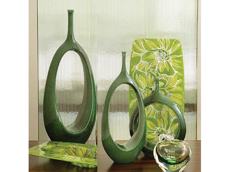 Global Views Home Accents Open Oval Ring Vase-Emerald-Lg 1901 at Norwood Furniture