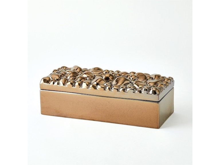 Global Views Home Accents Pebbles Rectangular Box-Bronze 1.11084 at Norwood Furniture