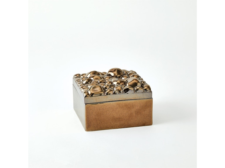 Global Views Home Accents Pebbles Square Box-Bronze 1.11085 at Norwood Furniture