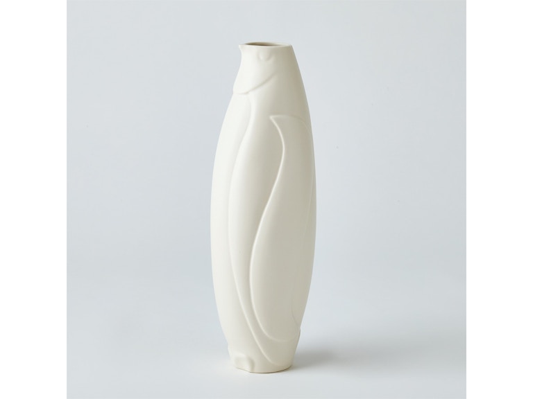 Global Views Home Accents Penguin Vase-Matte White-Tall 1.11033 at Norwood Furniture