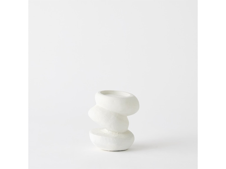 Global Views Home Accents Pradier Candle Holder-White-Sm CLL9.90077 At Norwood Furniture
