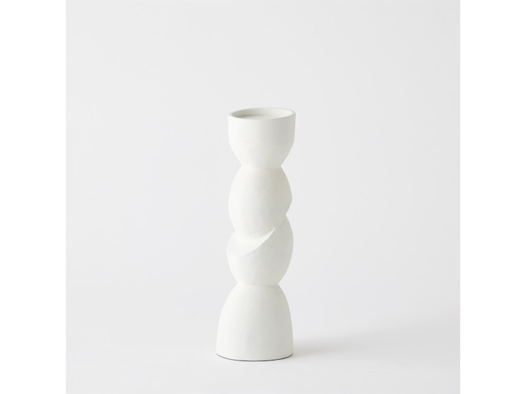 Global Views Home Accents Pradier Candle Holder-White-Lg CLL9.90075 at Norwood Furniture