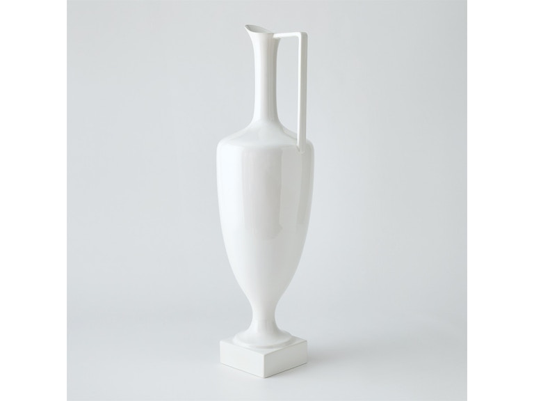 Global Views Home Accents Quiet Curve Urn-White-Lg 1.11061 at Norwood Furniture