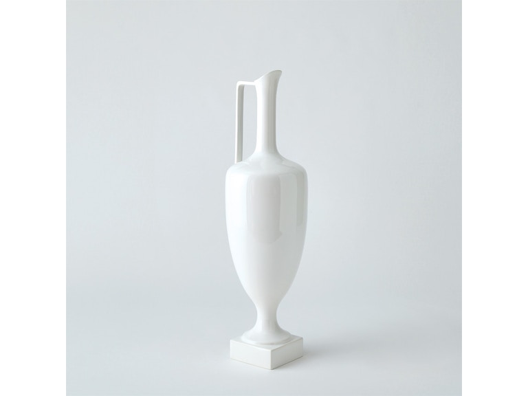 Global Views Home Accents Quiet Curve Urn-White-Sm 1.11062 at Norwood Furniture