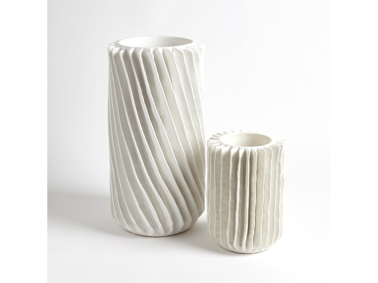 Global Views Home Accents Radiator Swirl Vase-Matte White-Lg 3.31525 at Norwood Furniture