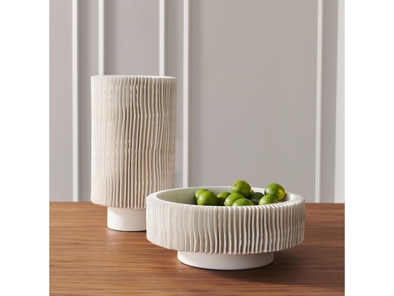 Global Views Home Accents Radiator Vase-Matte White-Tall 3.31478 at Norwood Furniture