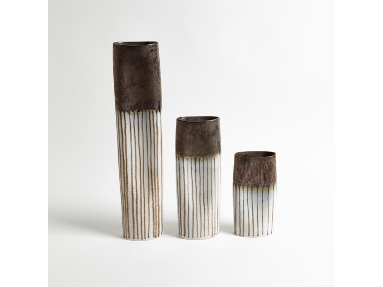 Global Views Home Accents Reactive Bronze Stripe Oval Vase-Lg 1.10690 at Norwood Furniture