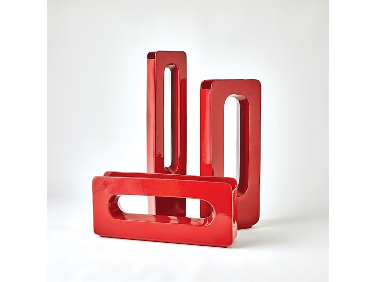 Global Views Home Accents Rectangle Vase-Deep Red-Sm 1.10919 at Norwood Furniture