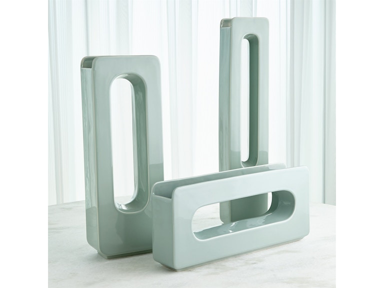 Global Views Home Accents Rectangle Vase-Lambs Ear-Med 1.10855 at Norwood Furniture