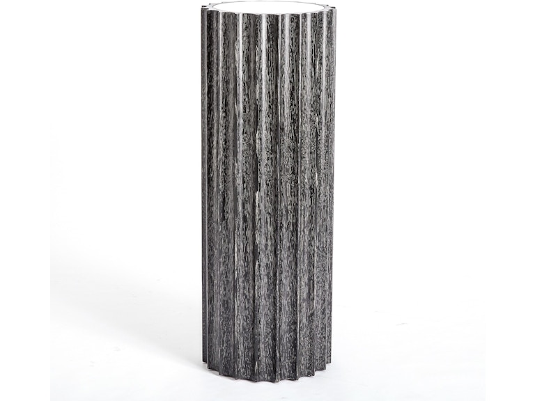 Global Views Home Accents Reflective Column Pedestal-Black Cerused Oak 2564 at Norwood Furniture
