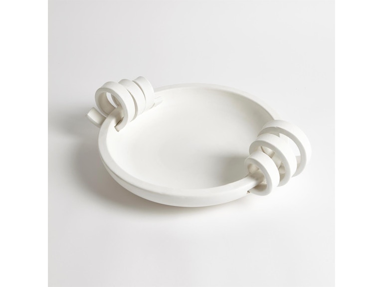 Global Views Home Accents Ribbon Handle Compote-Matte White 3.31515 at Norwood Furniture