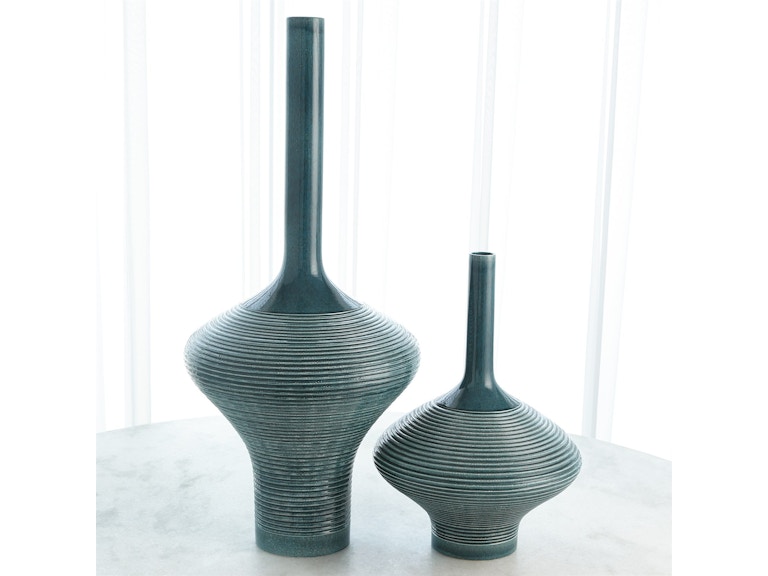 Global Views Home Accents Ridged Bottle-Azure-Sm 1.10829 at Norwood Furniture