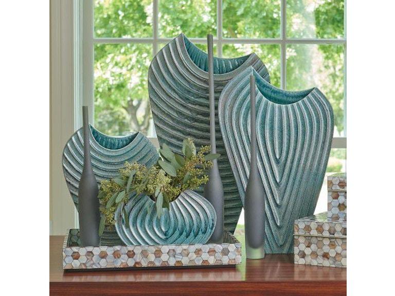 Global Views Home Accents Ripple Vase-Azure-XLg 1.10566 at Norwood Furniture