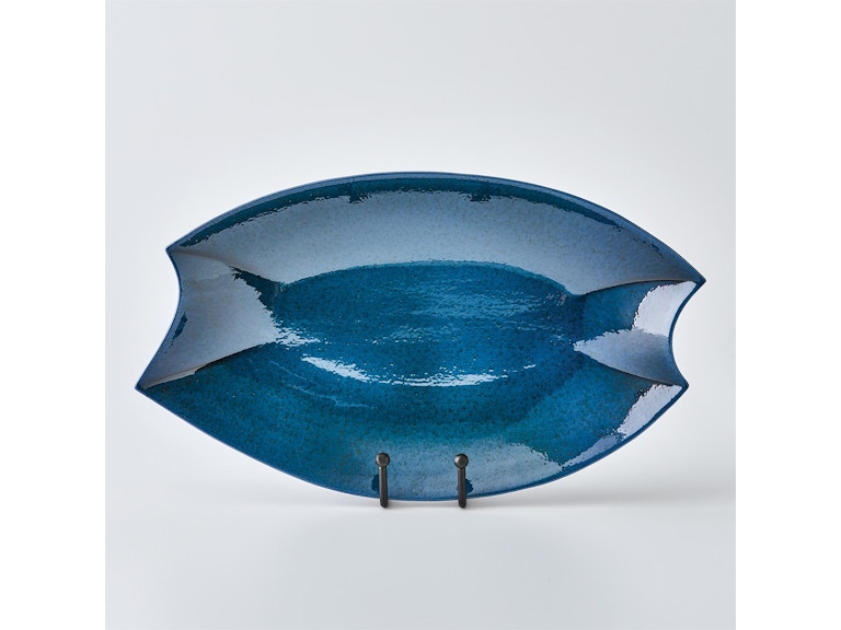 Global Views Home Accents Rolo Platter-Dark Blue 1.11083 at Norwood Furniture