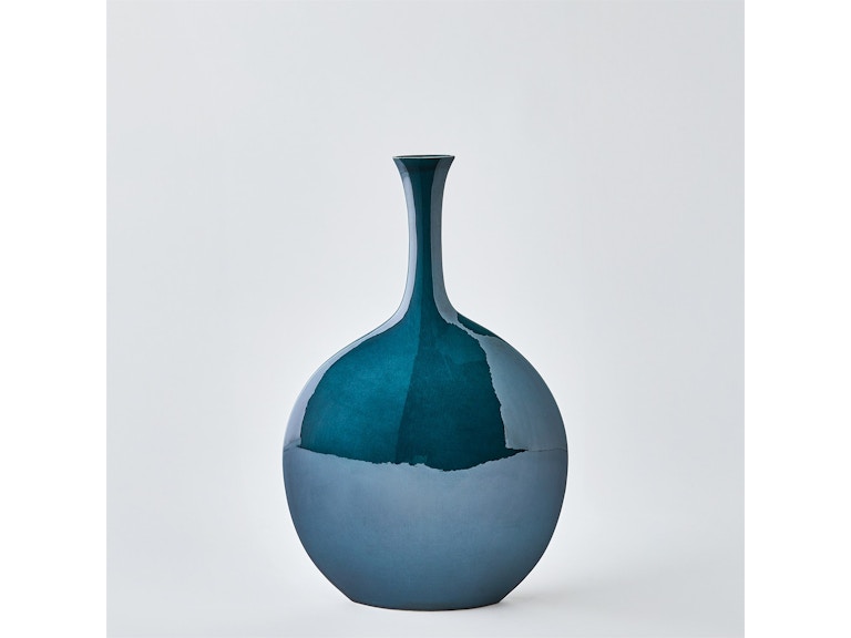 Global Views Home Accents Silhouette Vase-Reactive Blue-Round 1.11067 at Norwood Furniture