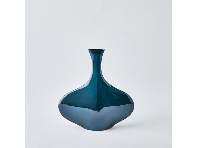 Global Views Home Accents Silhouette Vase-Reactive Blue-Wide 1.11068 at Norwood Furniture