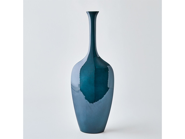 Global Views Home Accents Silhouette Vase-Reactive Blue-Slim 1.11066 at Norwood Furniture