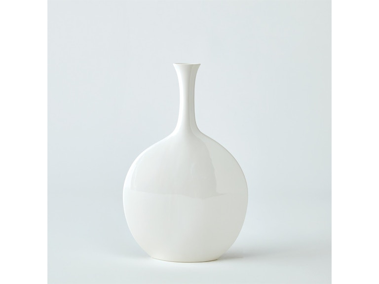 Global Views Home Accents Silhouette Vase-White-Round 1.11064 at Norwood Furniture
