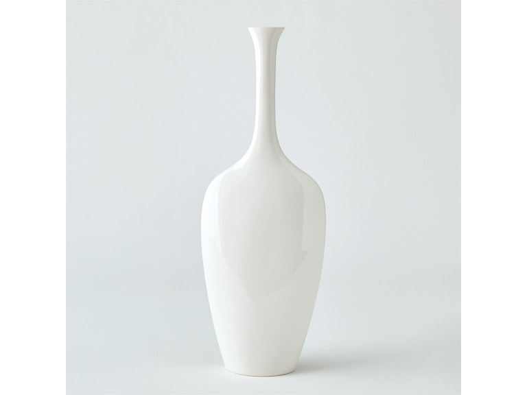 Global Views Home Accents Silhouette Vase-White-Slim 1.11063 at Norwood Furniture