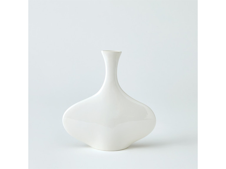 Global Views Home Accents Silhouette Vase-White-Wide 1.11065 at Norwood Furniture