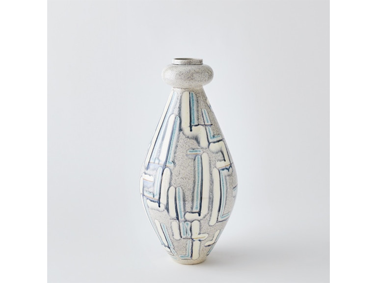 Global Views Home Accents Spindle Vase-Grey/Blue Painted-Med 1.11072 at Norwood Furniture