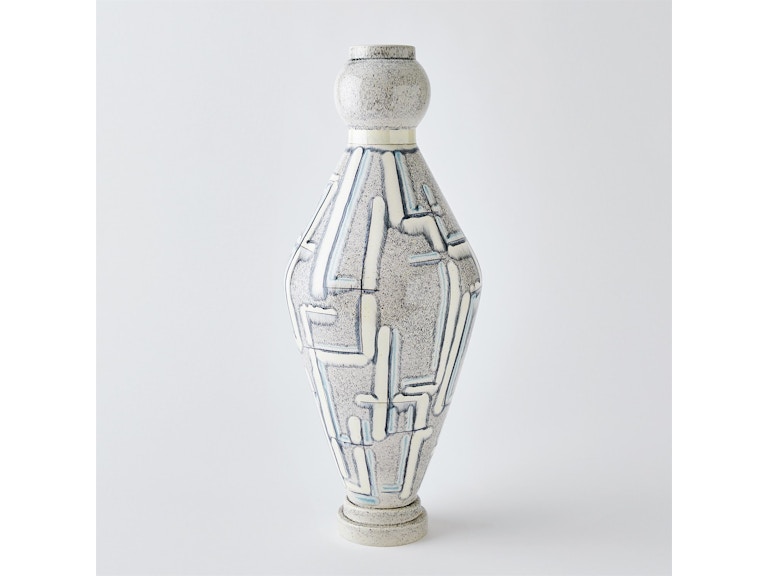 Global Views Home Accents Spindle Vase-Grey/Blue Painted-Lg 1.11071 at Norwood Furniture