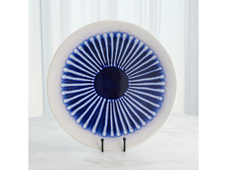 Global Views Home Accents Striped Charger-Cobalt 1.10962 at Norwood Furniture