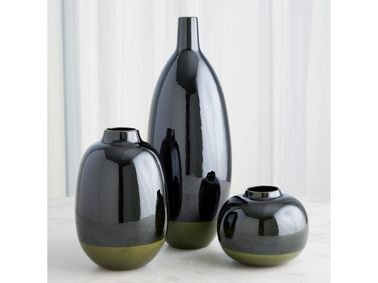 Global Views Home Accents Tidal Vase-Dark Green-Ball 1.10997 at Norwood Furniture