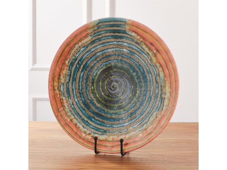 Global Views Home Accents Watercolor Ringed Charger 1.10708 at Norwood Furniture