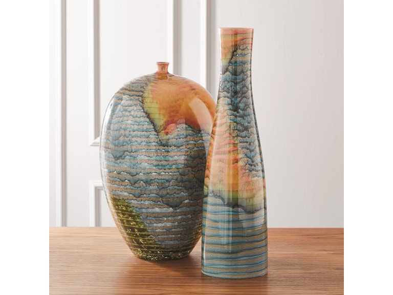 Global Views Home Accents Watercolor Ringed Vessel 1.10706 at Norwood Furniture