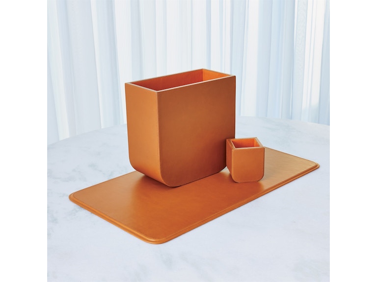 Global Views Home Office Radius Edge Leather Desk Blotter-Orange 9.93743 at Norwood Furniture