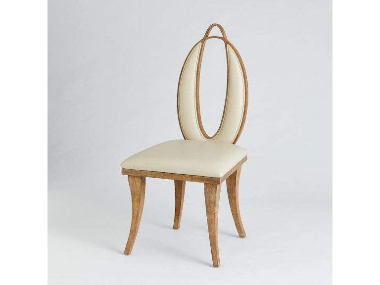 Global Views Living Room Adelaide Chair-Beige Leather WDSEN2000-GV at Norwood Furniture