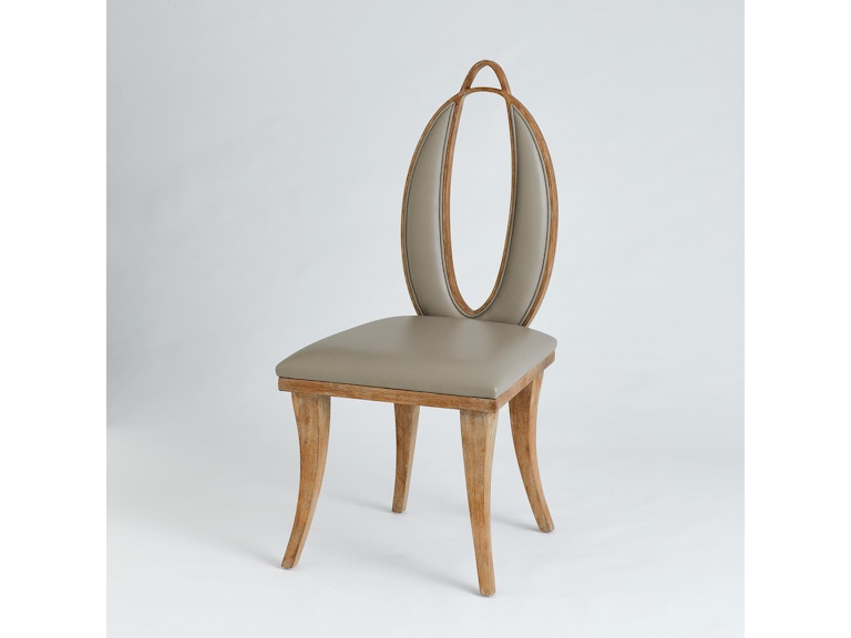 Global Views Living Room Adelaide Chair-Grey Leather WDSEN2001-GV at Norwood Furniture