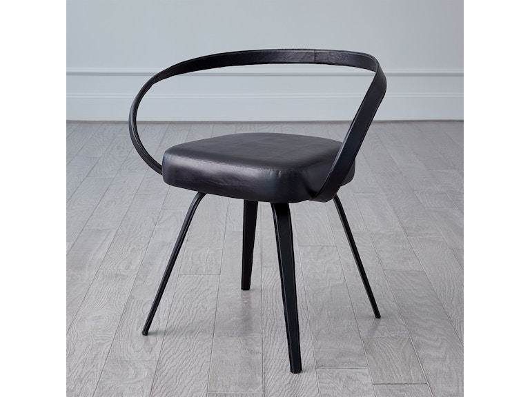 Global Views Living Room All Leather Chair-Black 9.93840 at Norwood Furniture