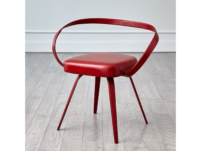 Global Views Living Room All Leather Chair-Deep Red 9.93839 at Norwood Furniture