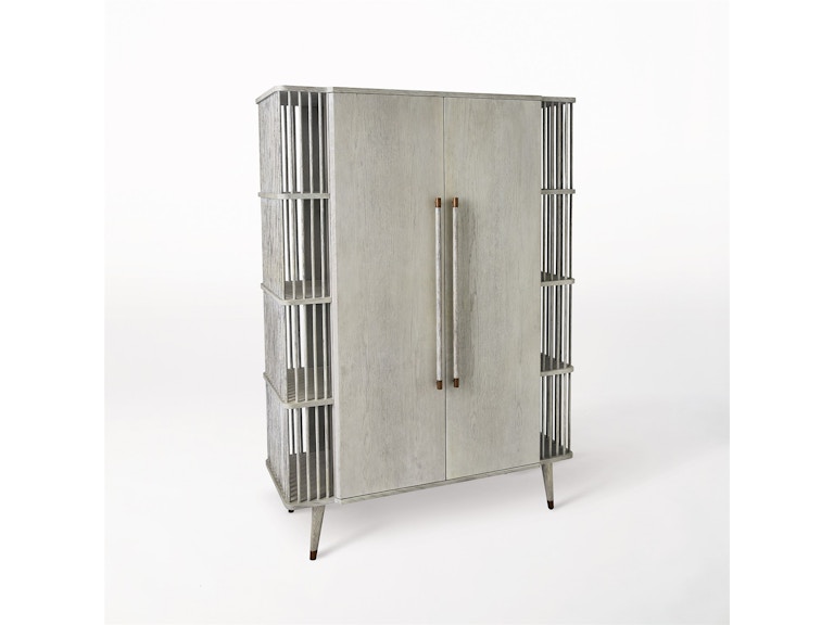 Global Views Living Room Arbor Tall Cabinet-Whitewashed Finish 7.20274 at Norwood Furniture