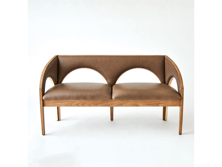 Global Views Living Room Arches Bench-Nutmeg/Champagne DJ2.20008 at Norwood Furniture