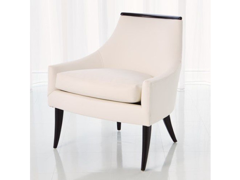 Global Views Living Room Boomerang Chair-White Leather 2556 at Norwood Furniture